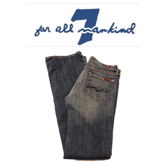 👖7FAMK Bootcut Blue Jeans Size 26 - Picture 1 of 8